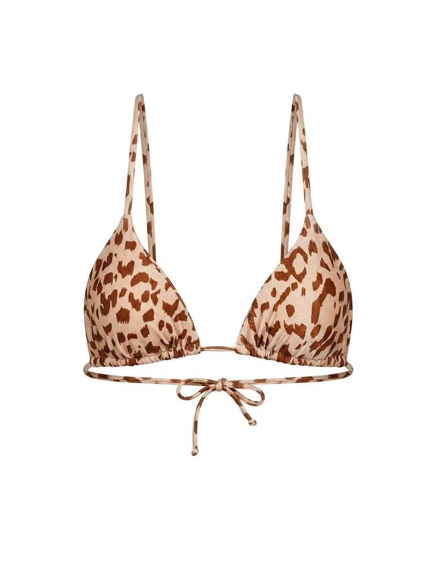 Top Biquíni Cortininha Onça Nude