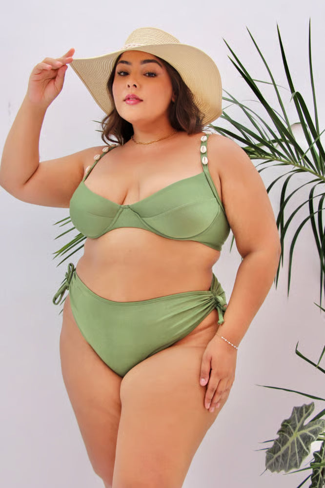 Biquíni Meia-Taça Plus Size Búzios Oliva