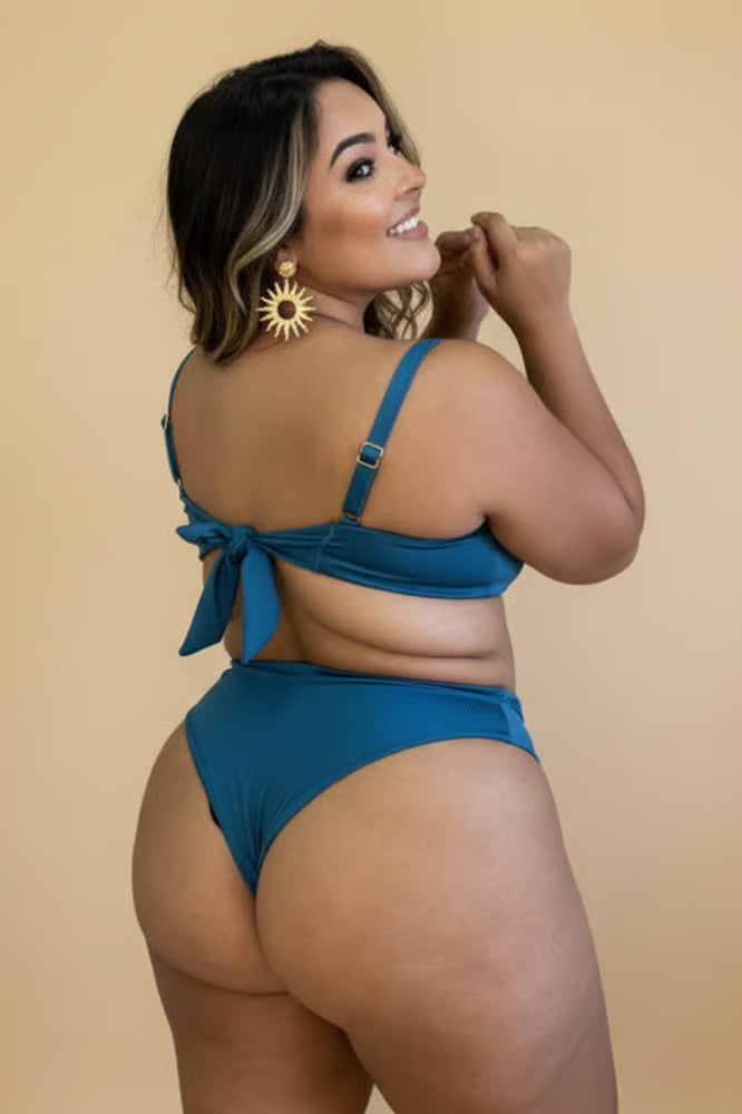 Biquíni Meia-Taça Plus Size Petróleo