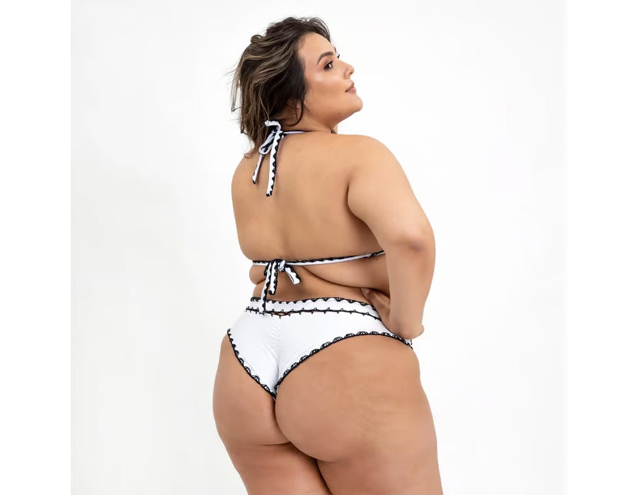 Biquíni Plus Size Boho Beach Branco