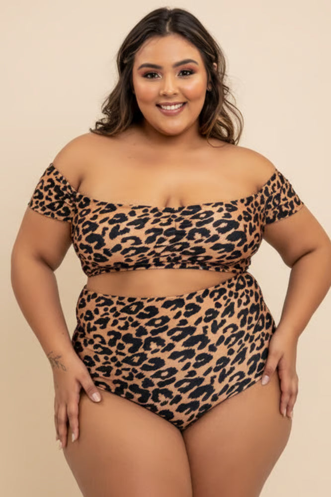 Biquíni Plus Size Ciganinha com Retrô Onça