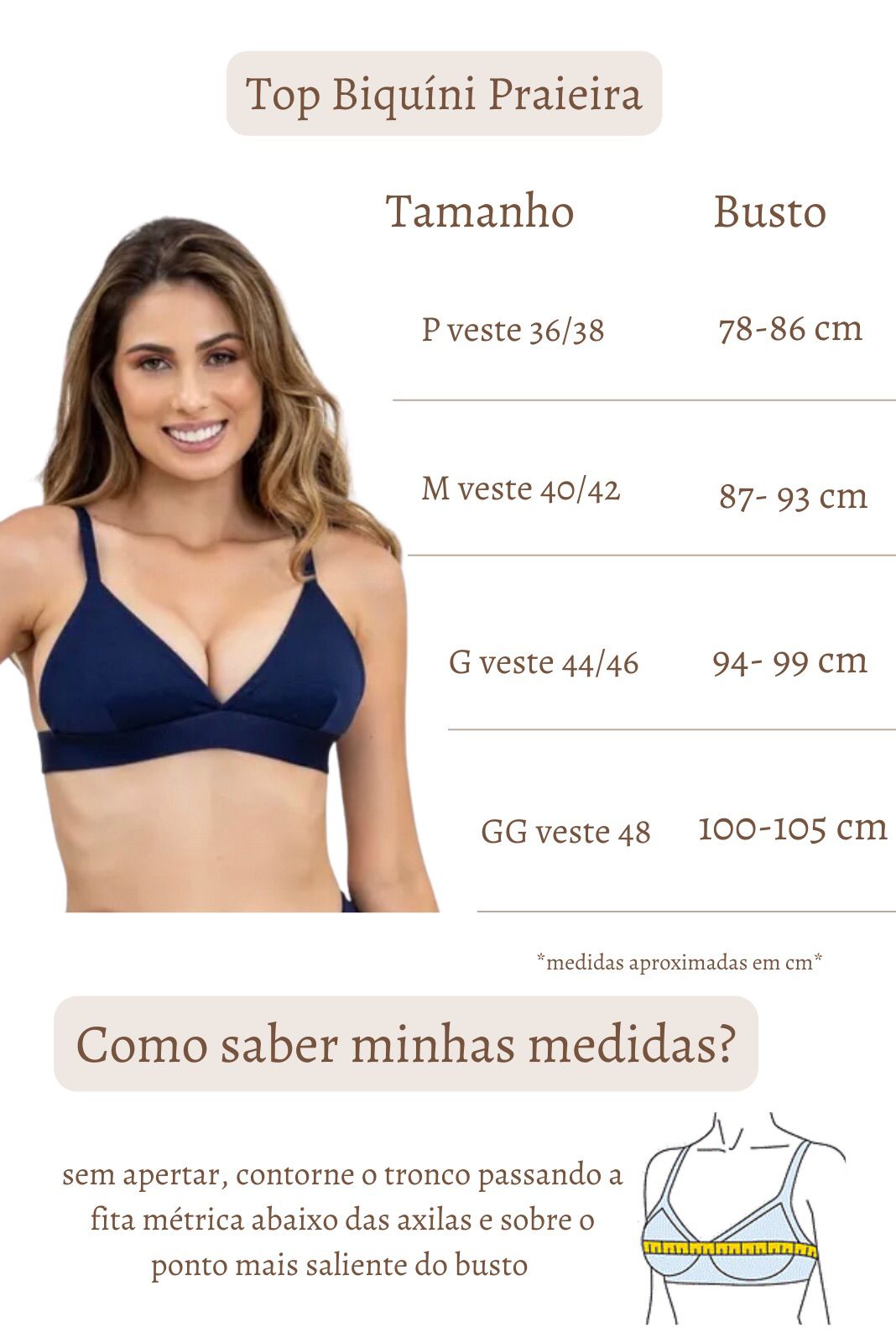 Biquíni Praieira Azul Marinho Canelado