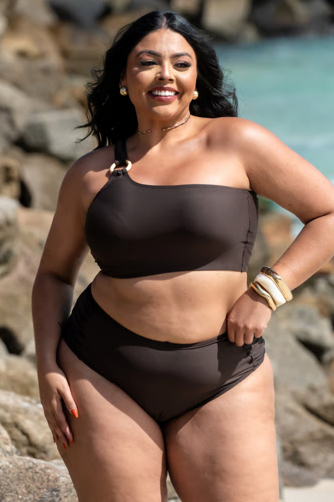 Biquíni Um Ombro Só Cacau Plus Size