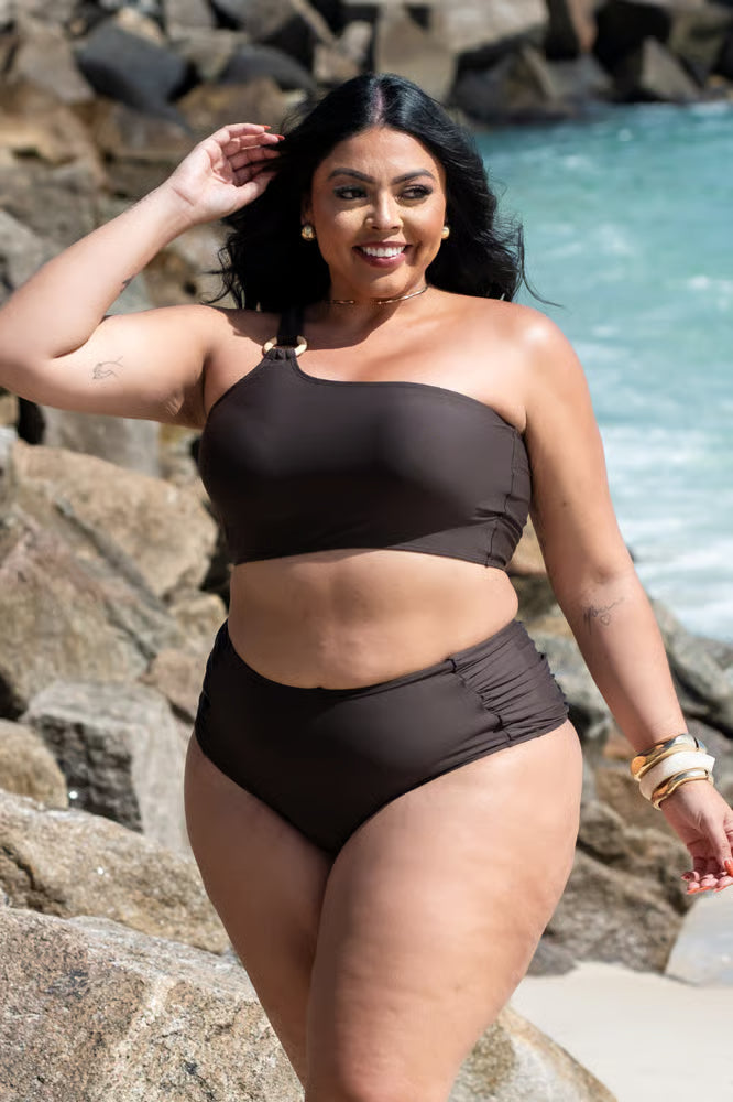 Biquíni Um Ombro Só Cacau Plus Size