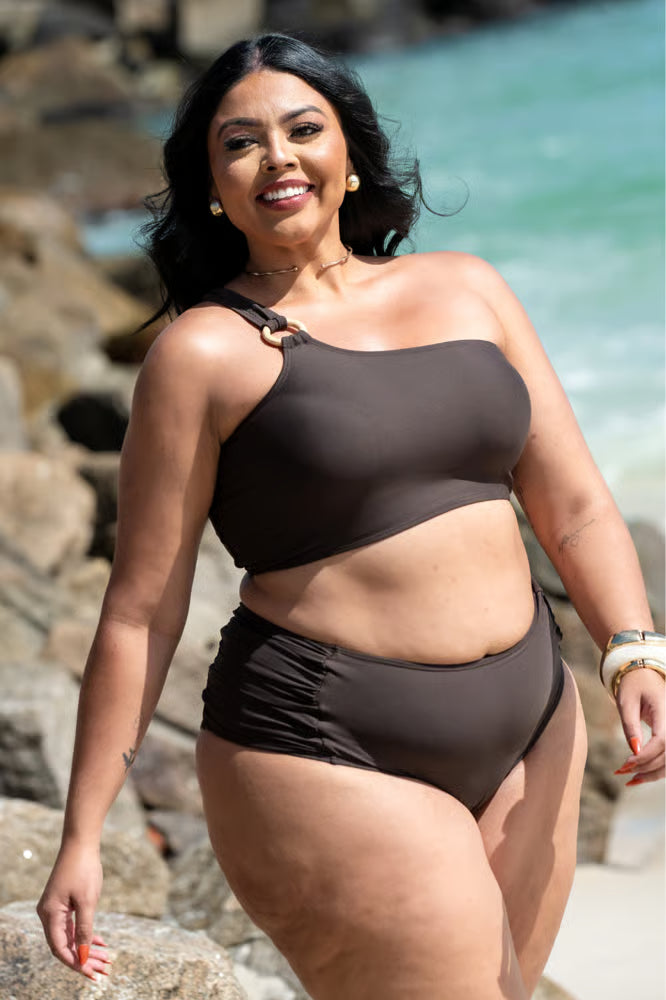 Biquíni Um Ombro Só Cacau Plus Size