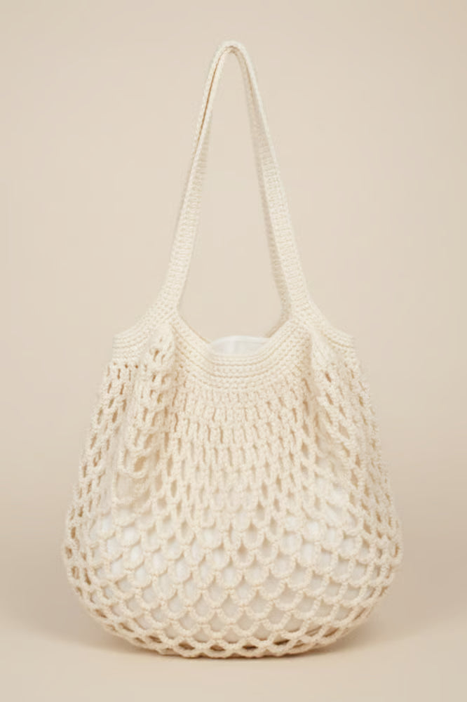 Bolsa Redonda de Crochê Off