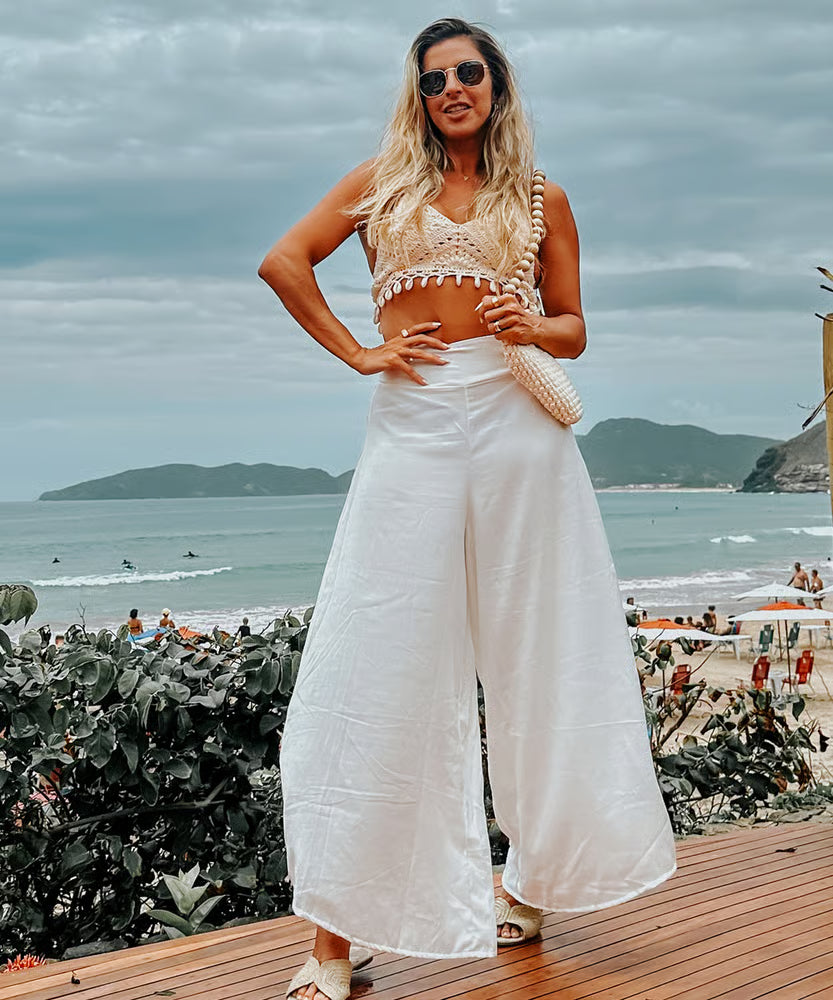 Calça Pantalona Luna Off White