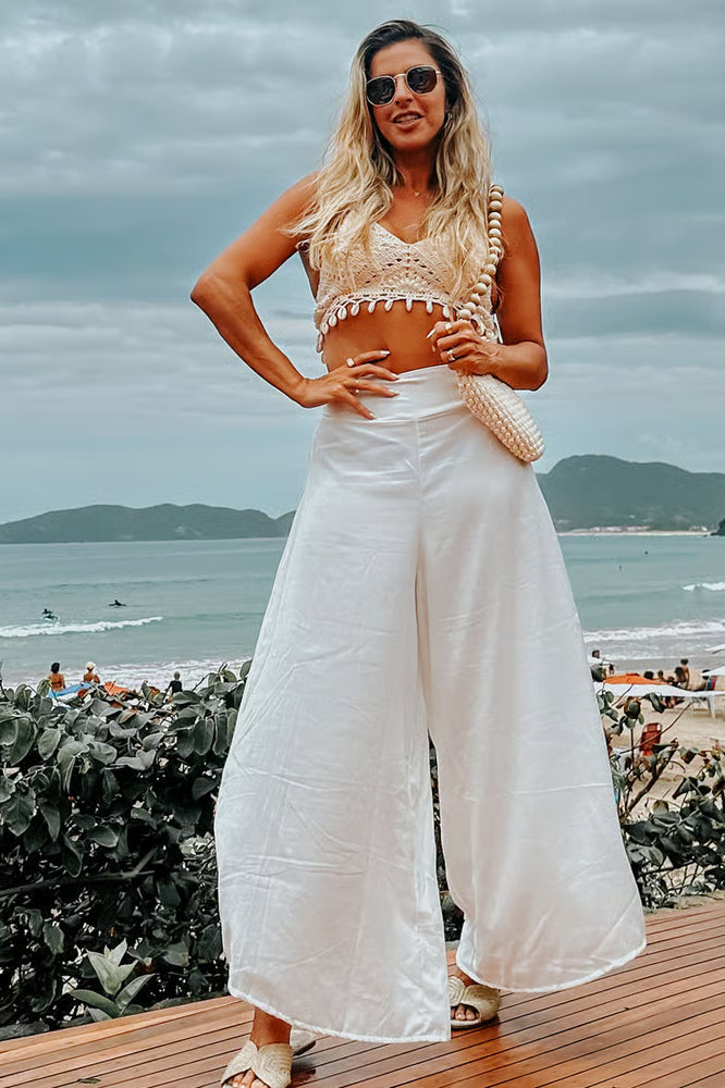 Calça Pantalona Luna Off White