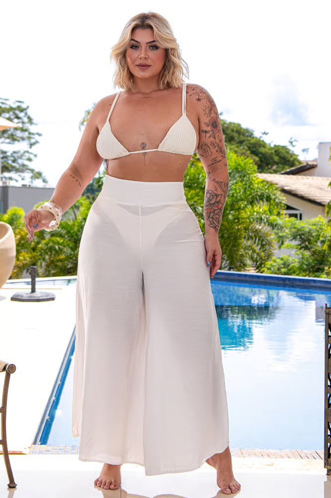 Calça Pantalona Luna Off White