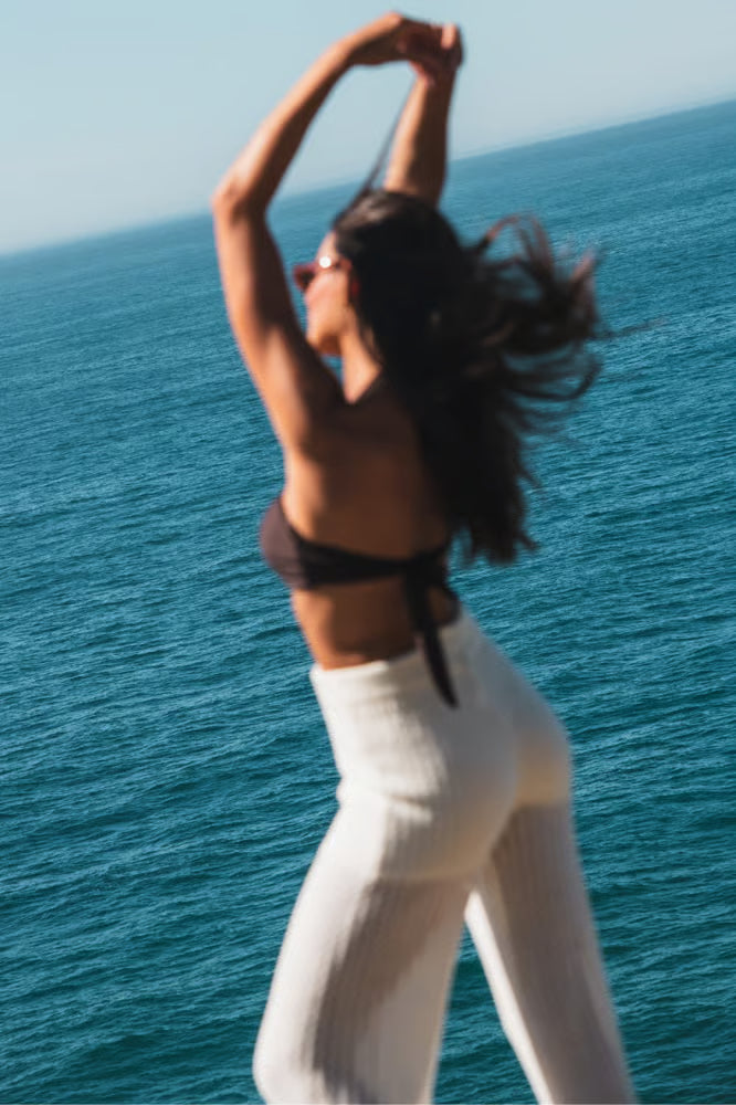 Calça Tricô com Forro Off White