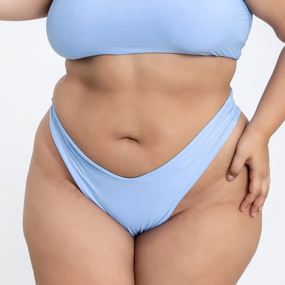 Calcinha De Biquíni Plus Size Asa Delta Fechada Azul Fly