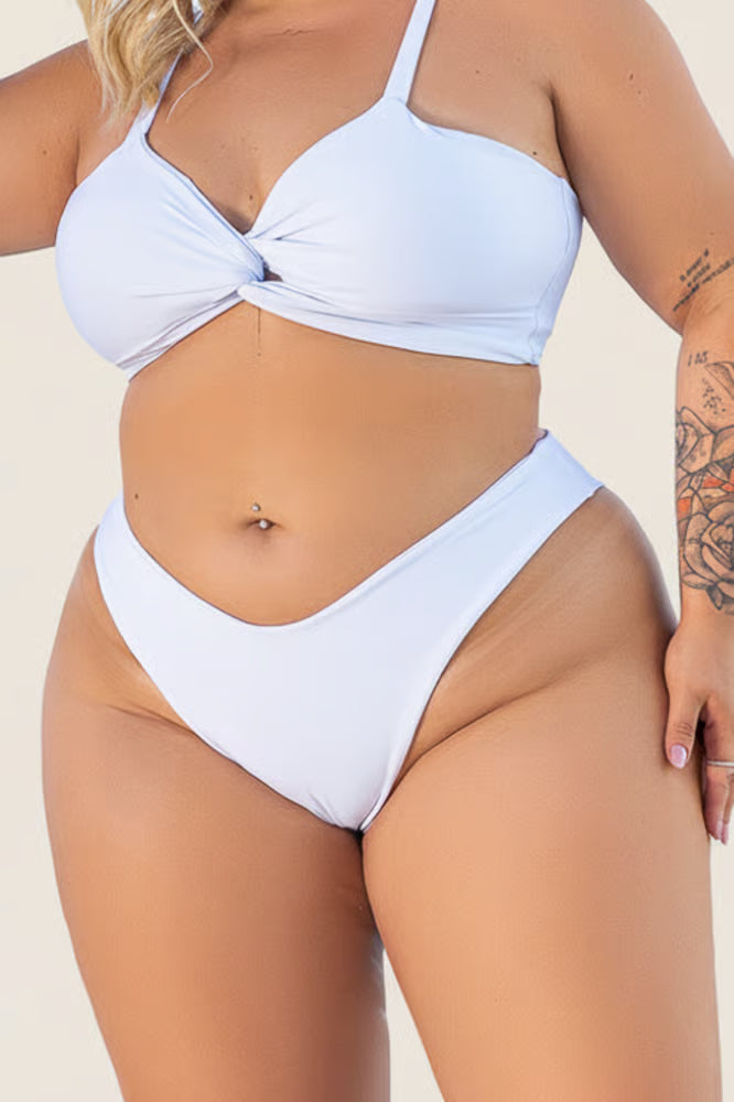 Calcinha De Biquíni Plus Size Asa Delta Fechada Branca