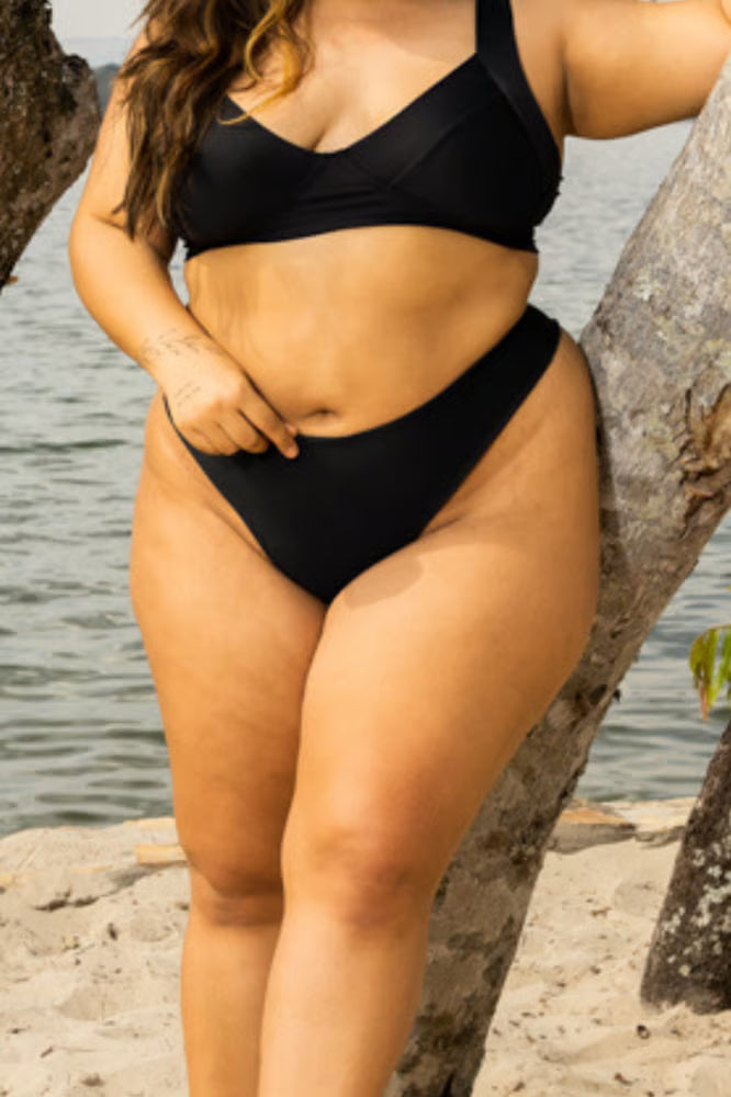 Calcinha De Biquíni Plus Size Fio Nicky Preta