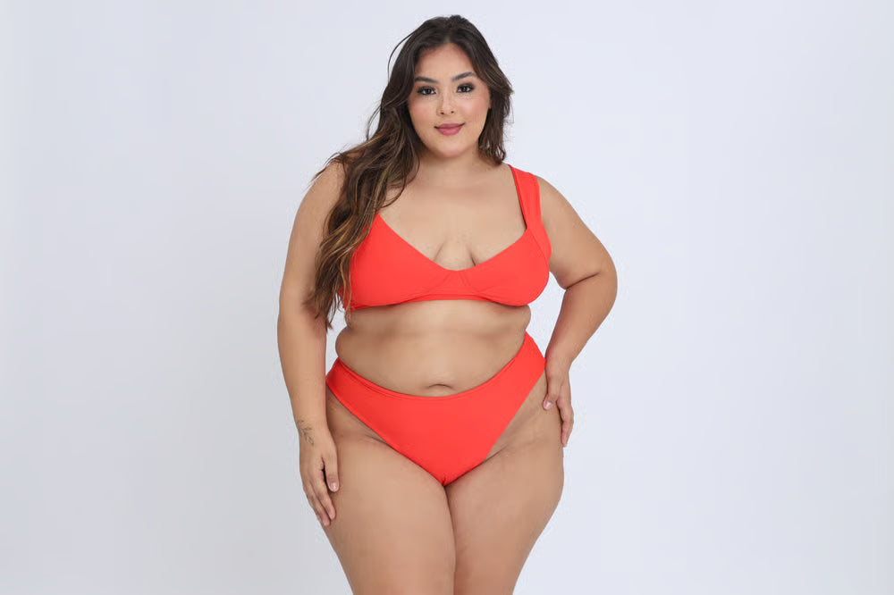 Calcinha De Biquíni Plus Size Fio Nicky Vermelho
