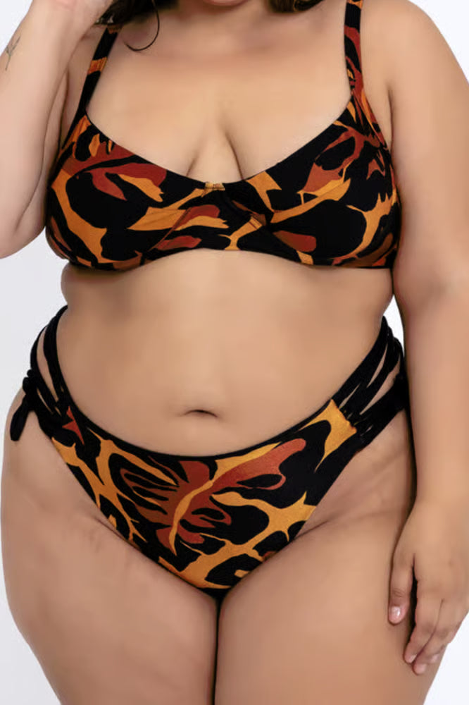 Calcinha De Biquíni Plus Size Tiras laterais Dupla Face Samoa