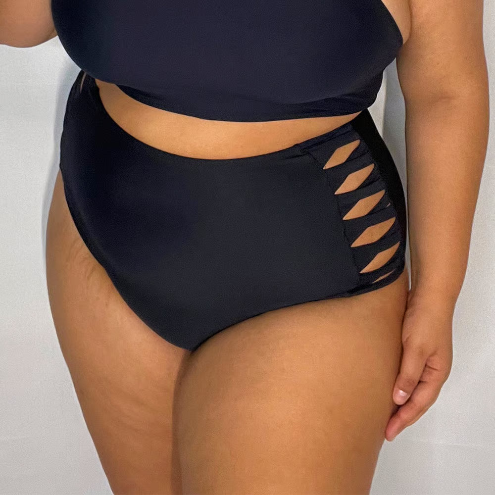 Calcinha De Biquíni Plus Size Retrô x Pequeno Preta