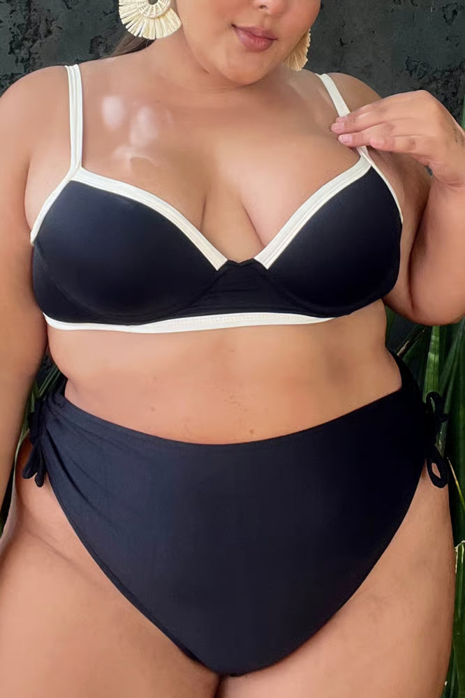 Calcinha De Biquíni Plus Size Tangão Tiras Preto
