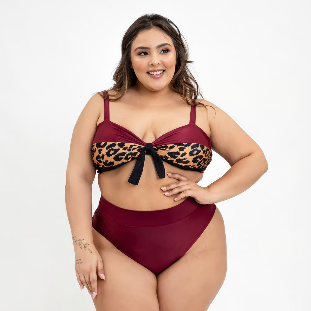 Calcinha Plus Size Retrô Cavada Cereja