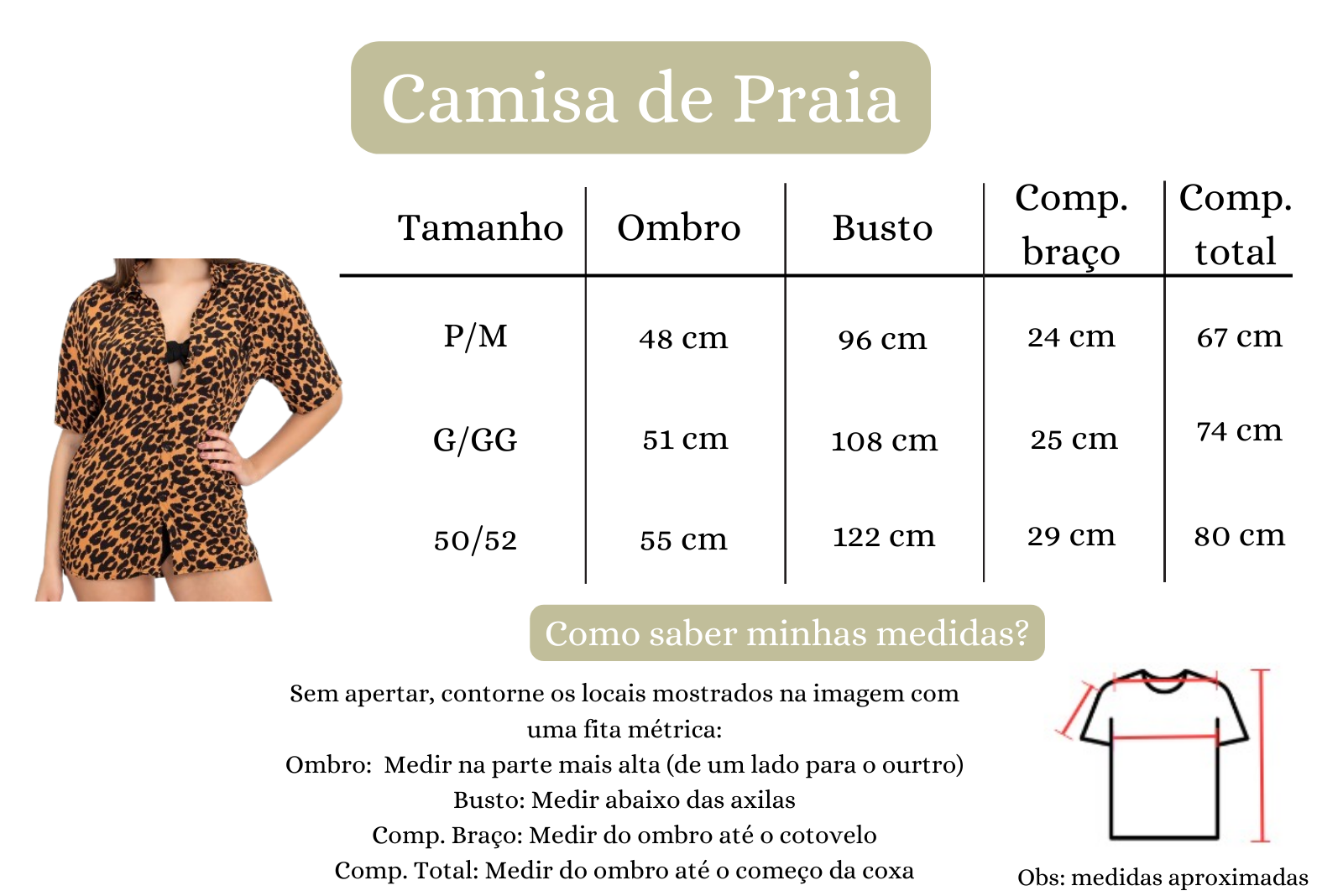 Camisa De Praia Plus Size Copacabana