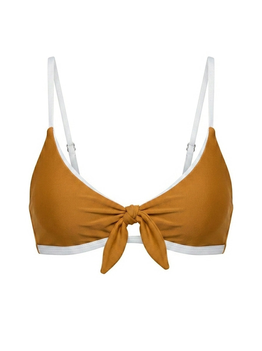 Top Biquíni Cropped Maresia Marrom Off