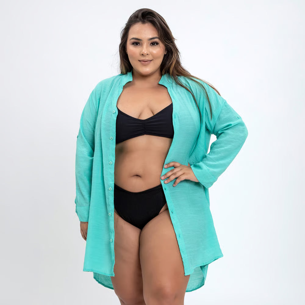 Chemise Turquesa Plus Size