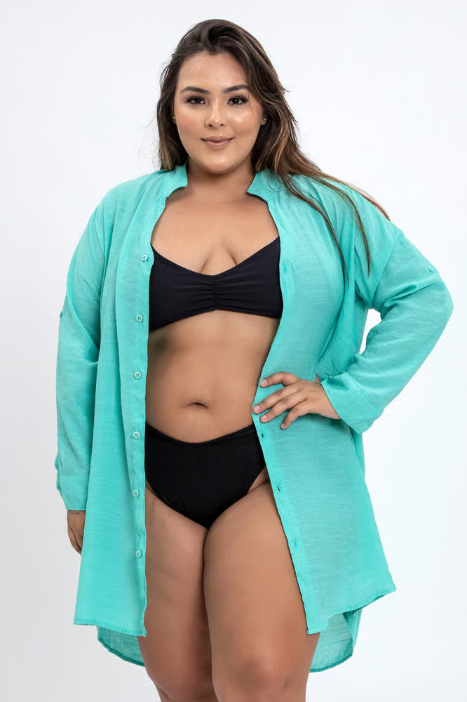 Chemise Turquesa Plus Size