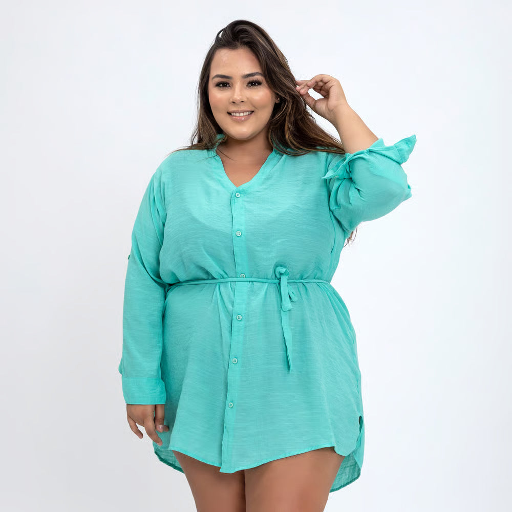 Chemise Turquesa Plus Size