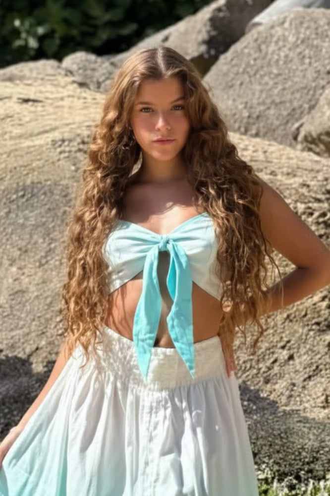 Cropped Anny Degrade Azul