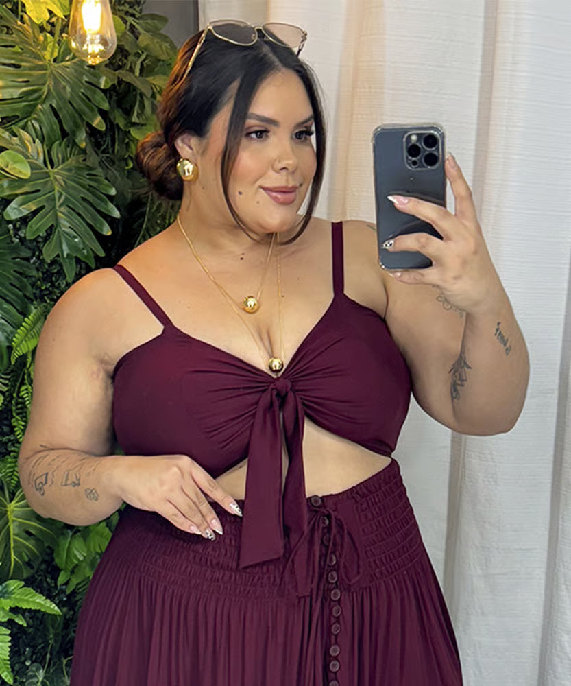 Cropped Anny Plus Size Cereja