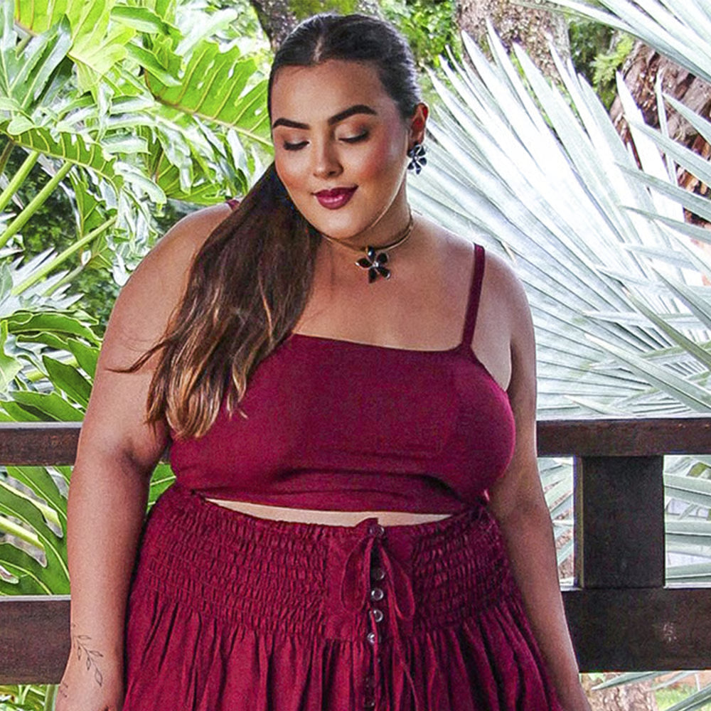 Cropped Anny Plus Size Cereja