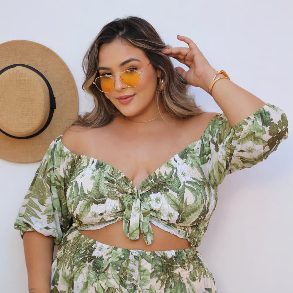 Cropped Bia Plus Size Atacama Verde