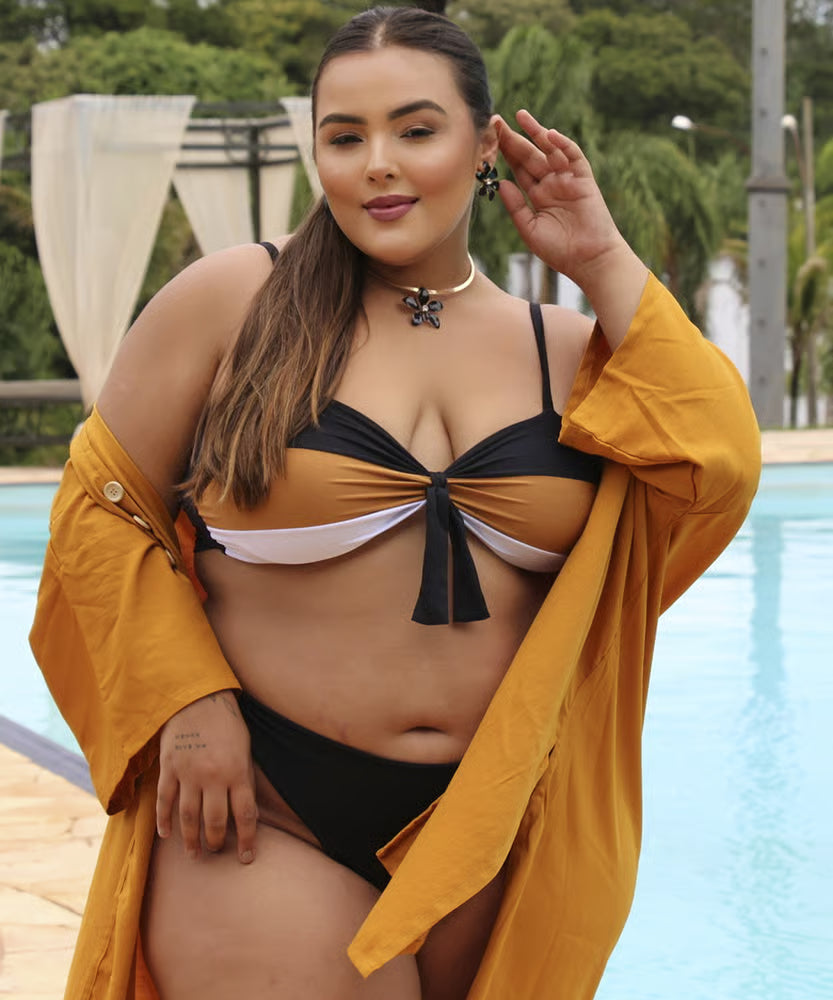 Kimono Liz Mostarda PLus Size
