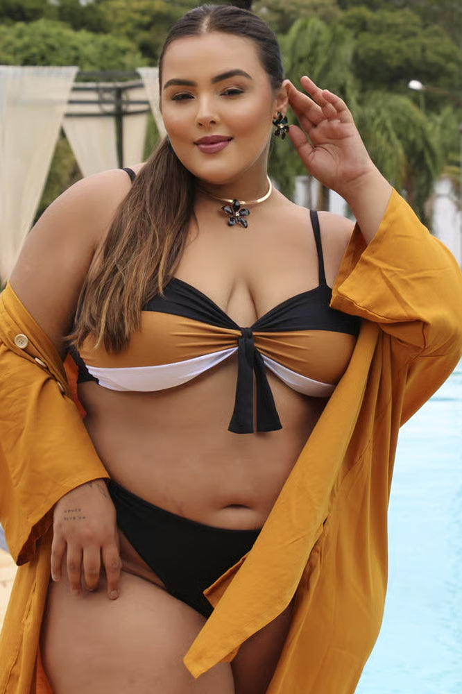 Kimono Liz Mostarda PLus Size