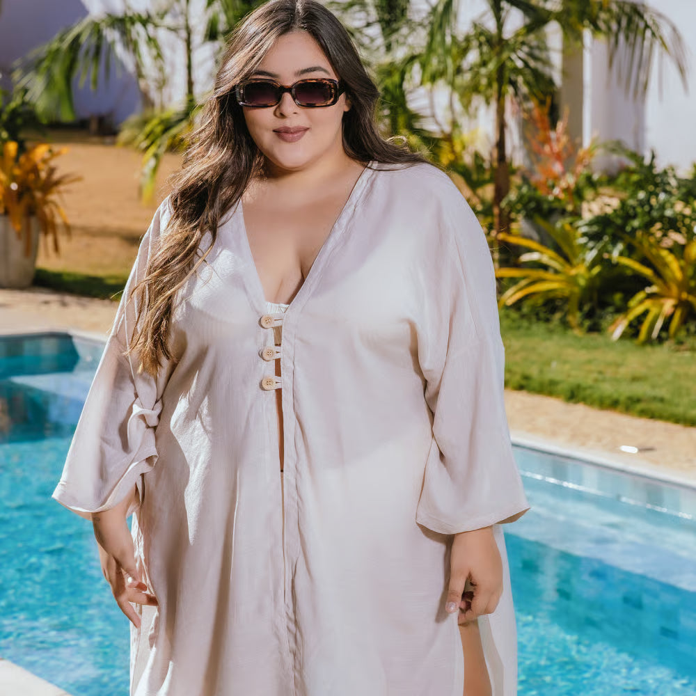 Kimono Liz Plus Size Bege