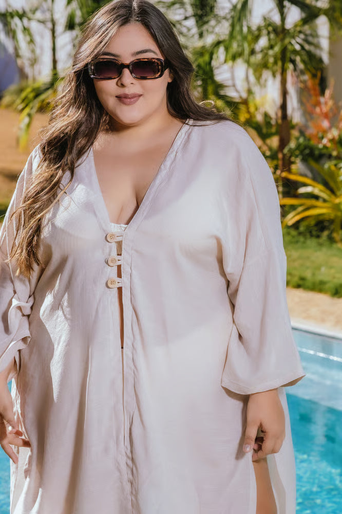 Kimono Liz Plus Size Bege