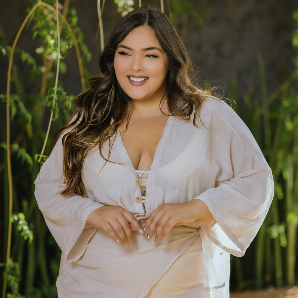 Kimono Liz Plus Size Bege