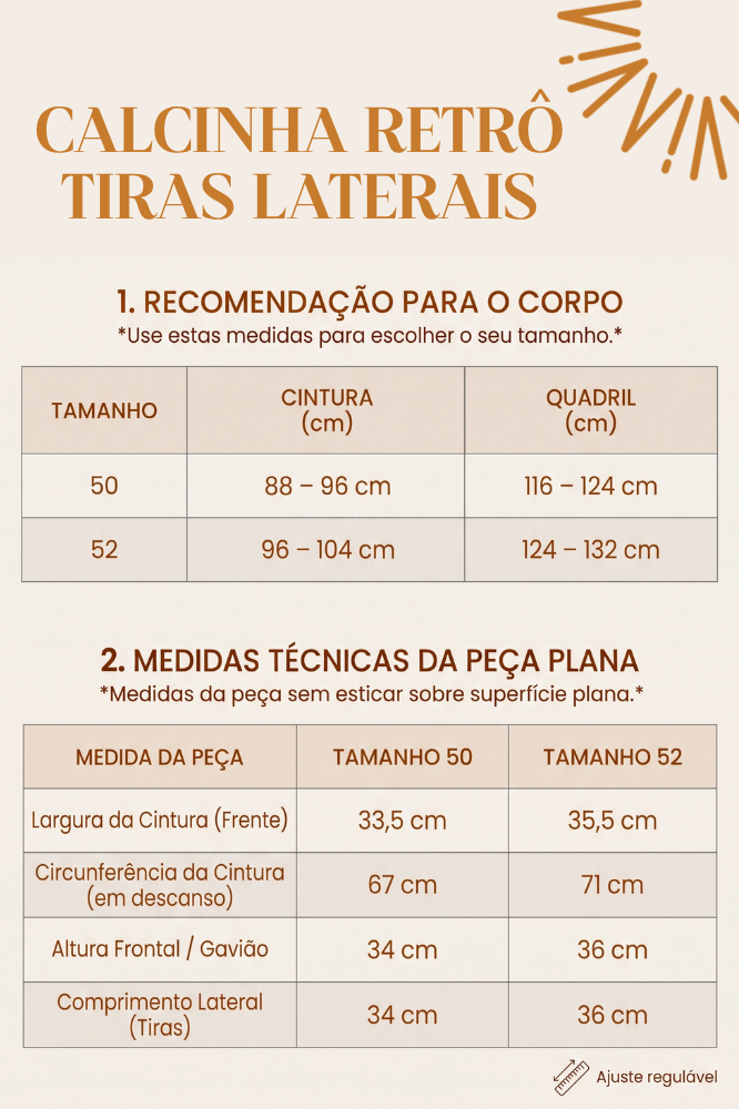 Calcinha De Biquíni Plus SIze Retrô Dupla Face Tiras Laterais Marinho/Marrom