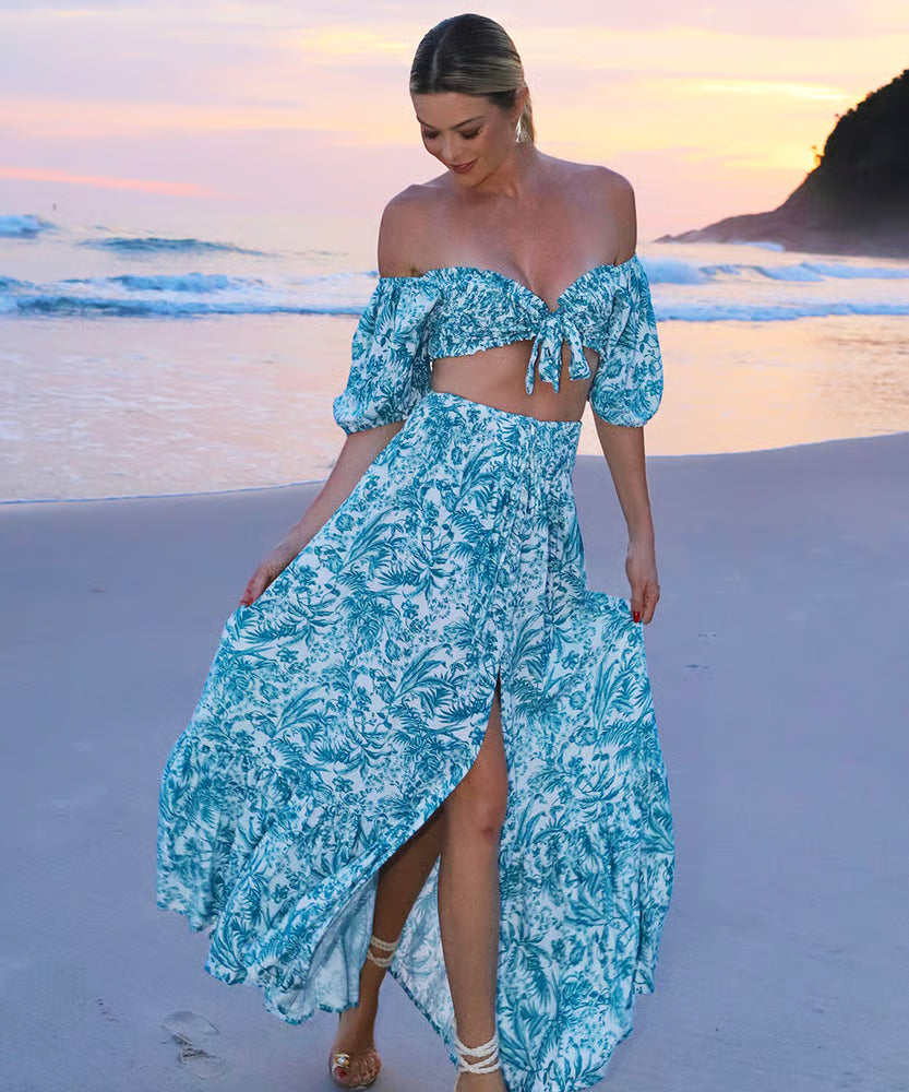 Saia Maya Azul Floral