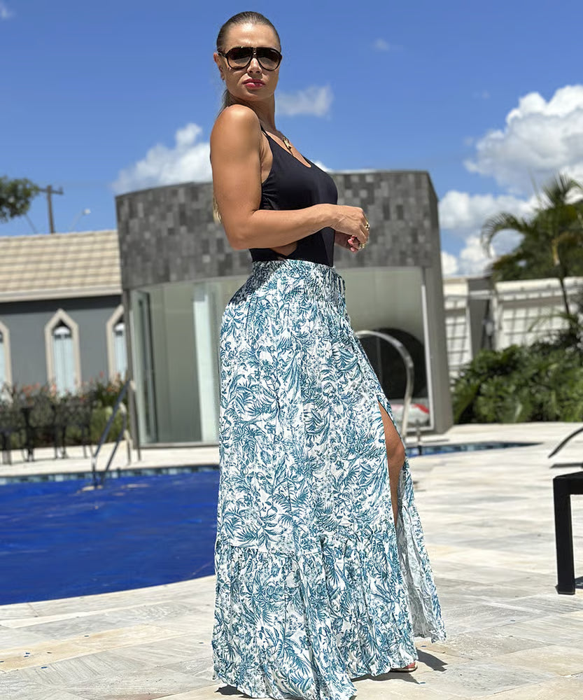 Saia Maya Azul Floral