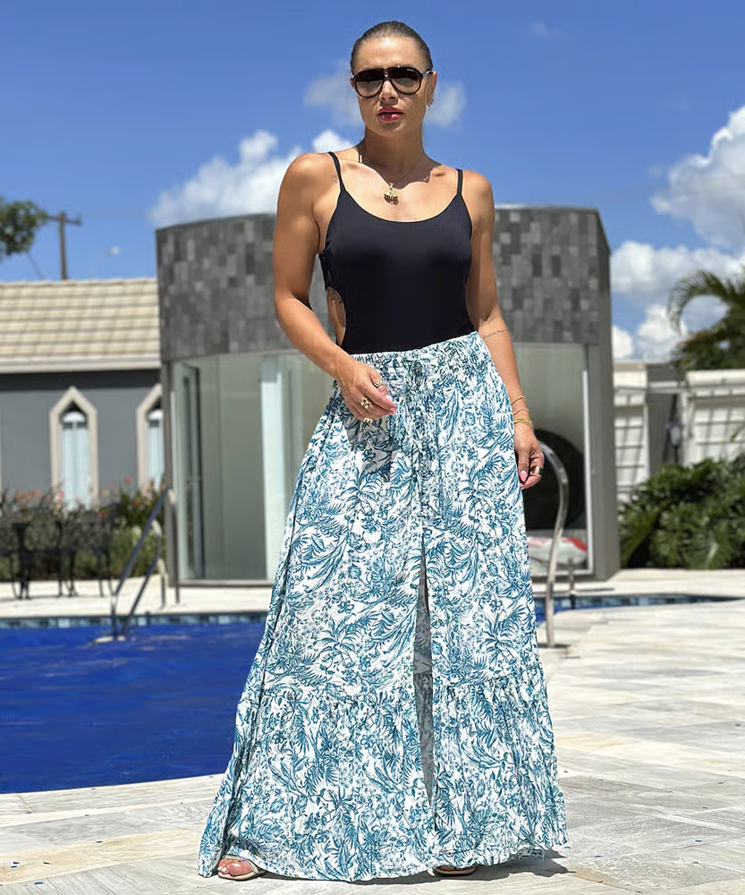 Saia Maya Azul Floral