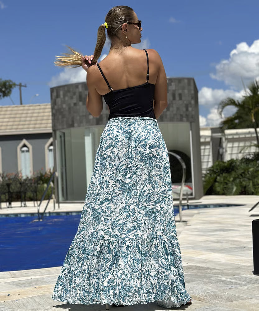 Saia Maya Azul Floral
