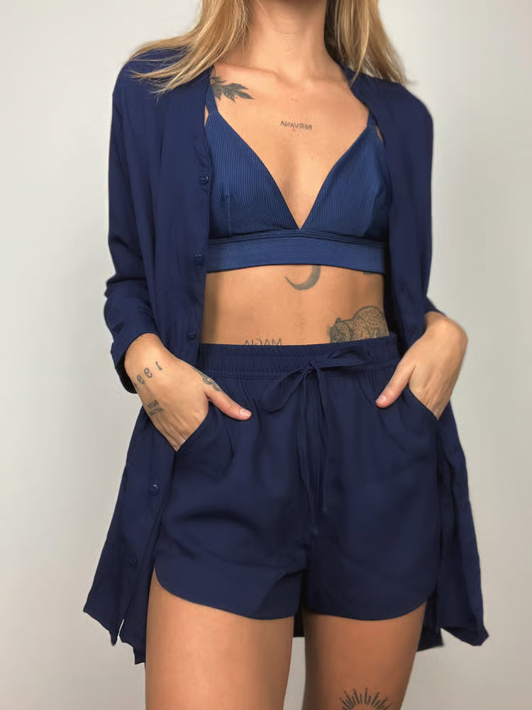Short Petra Azul Marinho