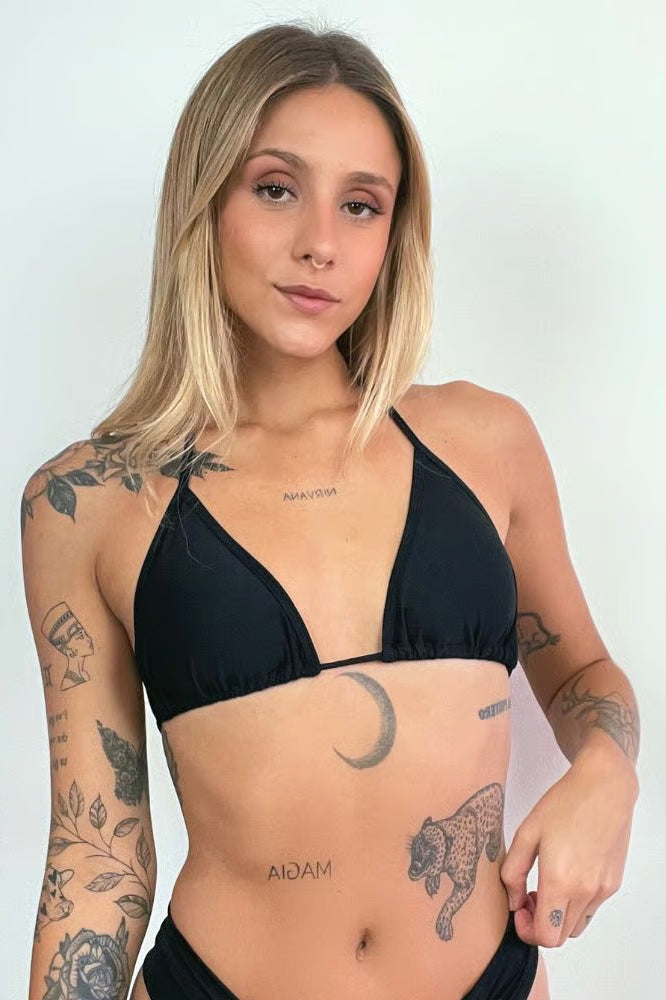 Top Biquíni Cortininha Básico Preto