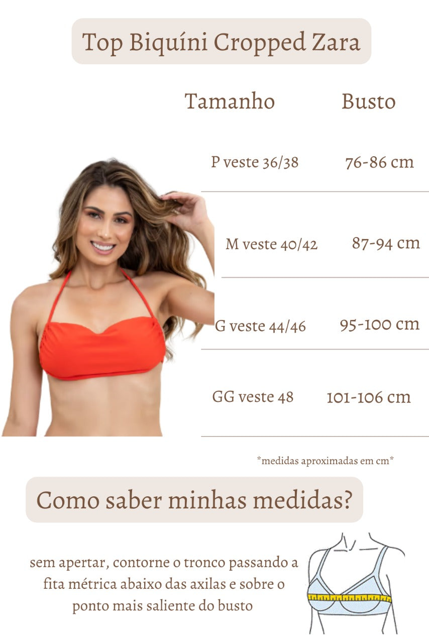 Top Biquíni Cropped Zara Vermelho