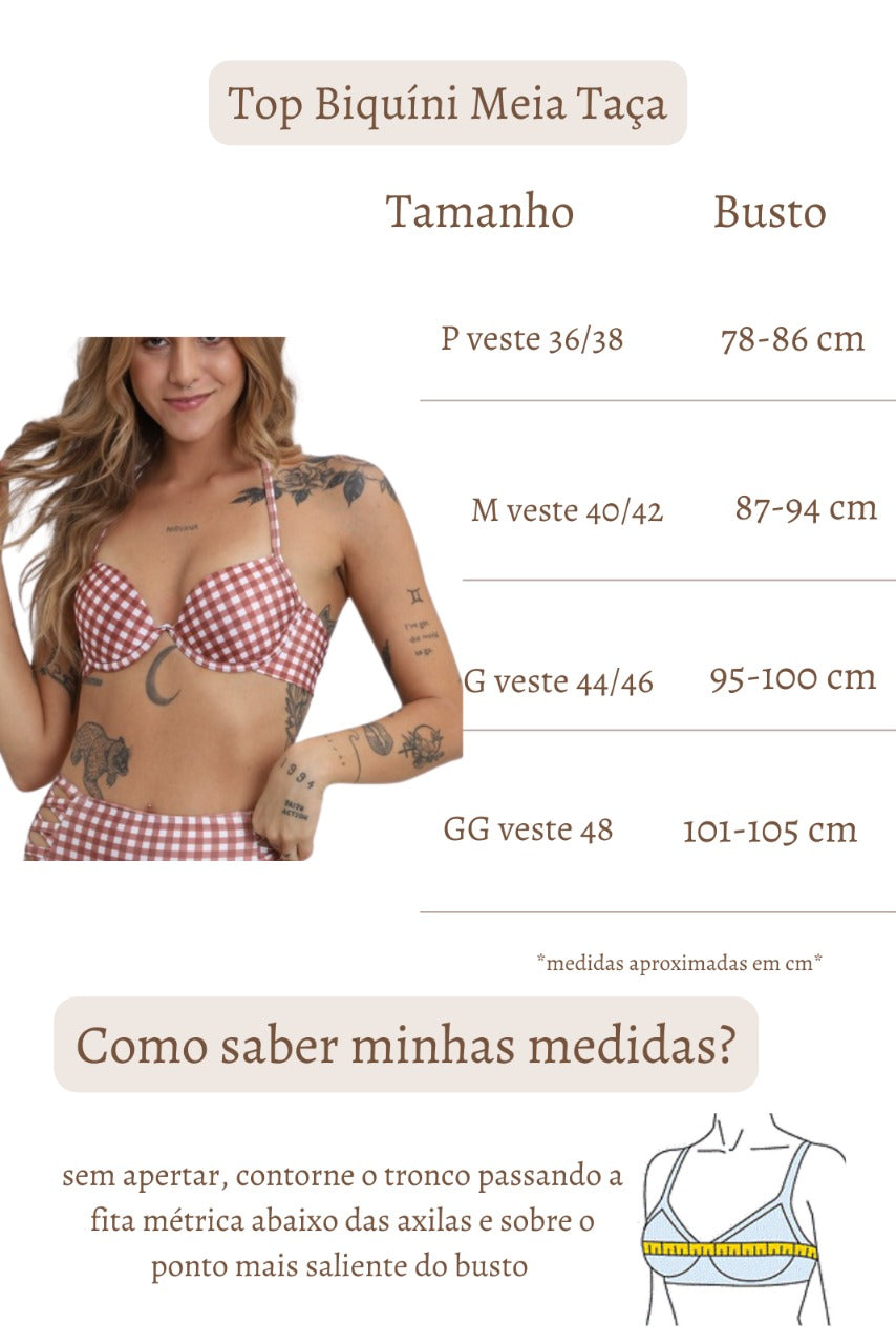 Top Biquíni Meia-Taça Alça Fina Preto