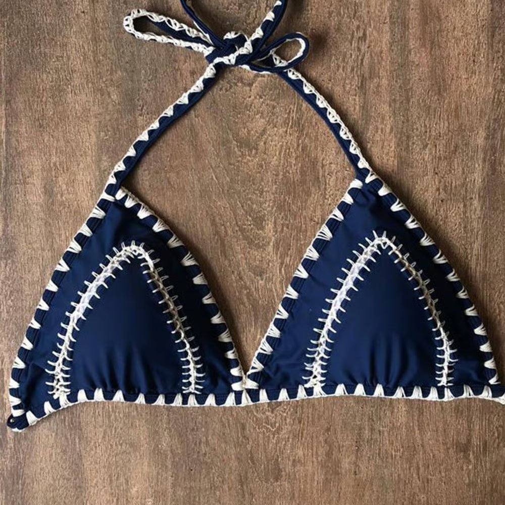 Top Biquíni Plus Size Boho Beach Marinho