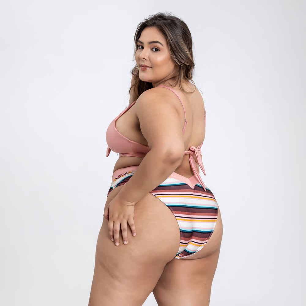 Top Biquíni Plus Size Cropped Maresia Cirrê Rosê