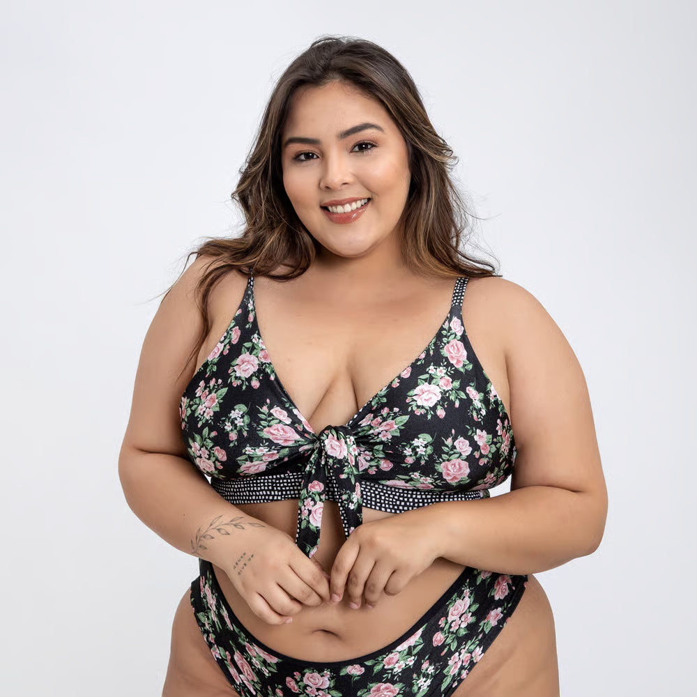 Top Biquíni Plus Size Cropped Maresia Flórida/Copacabana