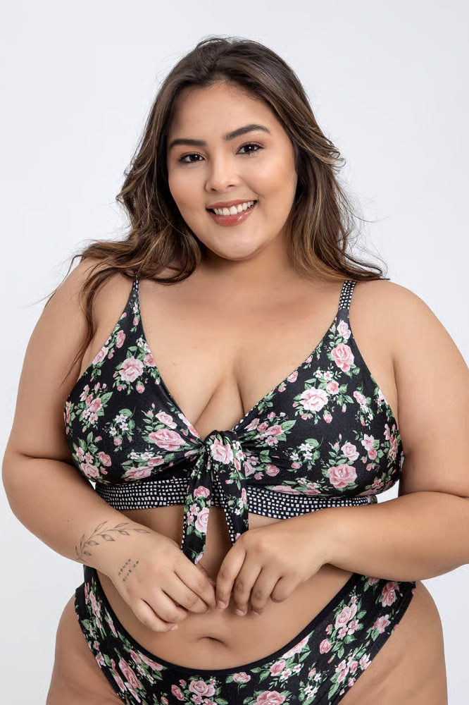 Top Biquíni Plus Size Cropped Maresia Flórida/Copacabana