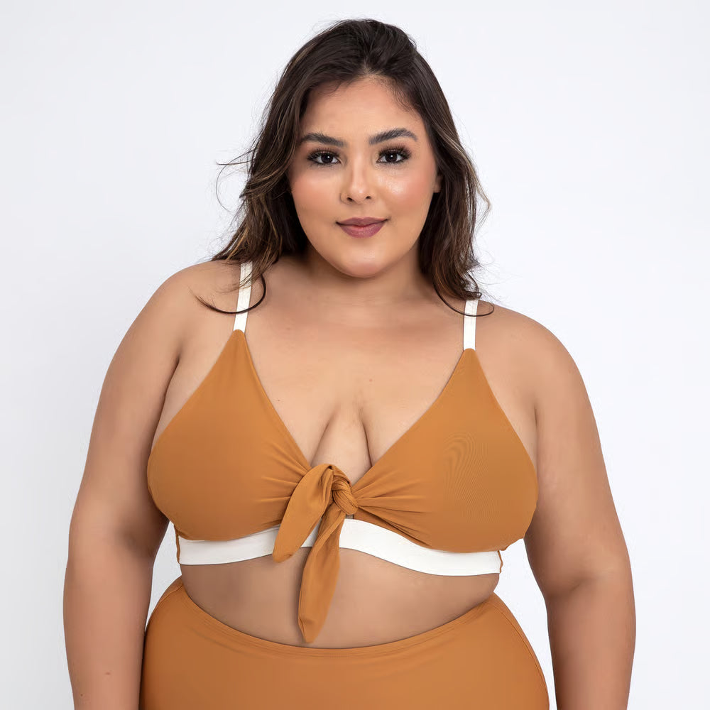 Top Biquíni Plus Size Maresia Marrom Off